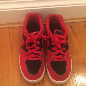 Red and black nike sneakers. Size 8